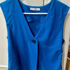 JW Anderson Blue Crepe Sleeveless Top with Button